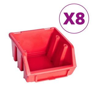 Set Cutii Depozitare 39 Piese Cu Panouri De Perete, Roșu&Negru