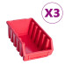Set Cutii Depozitare 34 Piese Cu Panouri De Perete, Roșu&Negru