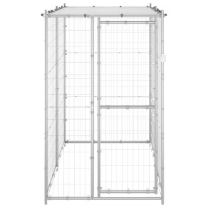 Padoc Câini De Exterior Cu Acoperiș 110X220X180 Cm Oțel Zincat