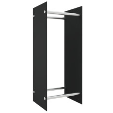 Rastel Lemne De Foc Negru 40X35X100 Cm Sticlă Securizată