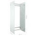 Rastel Lemne De Foc Alb 40X35X100 Cm Sticlă Securizată