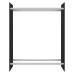 Rastel Lemne De Foc Negru 80X35X100 Cm Sticlă Securizată
