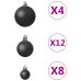 Set Globuri De Crăciun, 100 Piese, Negru