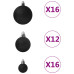 Set Globuri De Crăciun, 100 Piese, Negru