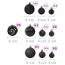 Set Globuri De Crăciun, 100 Piese, Negru