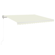 Copertină Automată Cu Led & Senzor Vânt, Crem, 450X350 Cm