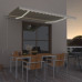 Copertină Automată Cu Led & Senzor Vânt, Crem, 450X350 Cm