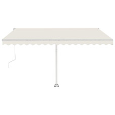 Copertină Automată Cu Led & Senzor Vânt, Crem, 450X350 Cm