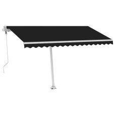 Copertină Automată Cu Led & Senzor Vânt, Antracit, 450X350 Cm