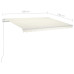 Copertină Automată Cu Senzor Vânt & Led, Crem, 3X2,5 M