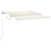 Copertină Automată Cu Senzor Vânt & Led, Crem, 3X2,5 M