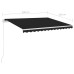 Copertină Automată Cu Senzor Vânt & Led, Antracit, 3X2,5 M