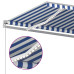 Copertină Automată Cu Senzor Vânt & Led, Albastru & Alb, 6X3 M
