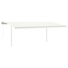 Copertină Automată Cu Senzor Vânt & Led, Crem, 6X3 M