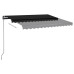 Copertină Automată Cu Senzor Vânt & Led, Antracit, 3X2,5 M