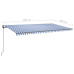 Copertină Automată Cu Senzor Vânt & Led, Albastru & Alb, 6X3 M