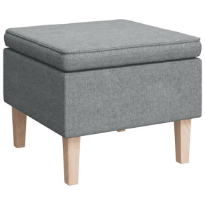 Scaun Cu Picioare Din Lemn, Gri Deschis, Material Textil