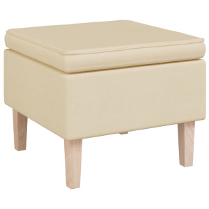 Scaun Cu Picioare Din Lemn, Crem, Material Textil