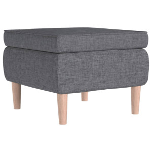 Scaun Cu Picioare Din Lemn, Gri Deschis, Material Textil