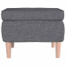 Scaun Cu Picioare Din Lemn, Gri Deschis, Material Textil