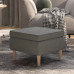 Scaun Cu Picioare Din Lemn, Gri Deschis, Material Textil