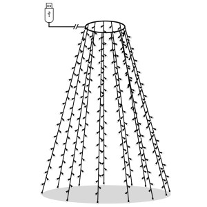 Instalație Brad De Crăciun Cu 150 Led-Uri Alb Rece 150 Cm