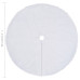 Covor Fustă Brad Crăciun, Alb, 90 Cm, Blană Artificială