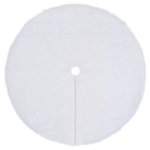 Covor Fustă Brad Crăciun Cu Șosetă Alb 122 Cm Blană Artificială