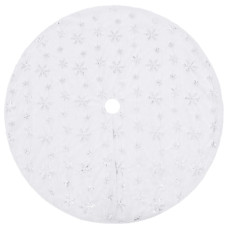 Covor Fustă Brad Crăciun De Lux, Alb, 122 Cm, Blană Artificială