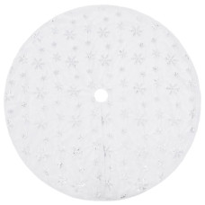 Covor Fustă Brad Crăciun De Lux, Alb, 150 Cm, Blană Artificială