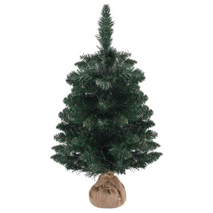 Brad Crăciun Artificial Pre-Iluminat Cu Suport Verde 60 Cm, Pvc