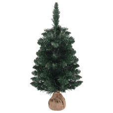 Brad Crăciun Artificial Pre-Iluminat Cu Suport Verde 90 Cm, Pvc