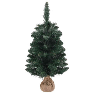 Brad Crăciun Artificial Pre-Iluminat Cu Suport Verde 90 Cm, Pvc