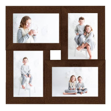 Ramă Foto Colaj Pentru 4X (10X15 Cm) Foto, Maro Închis, Mdf