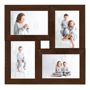 Ramă Foto Colaj Pentru 4X (10X15 Cm) Foto, Maro Închis, Mdf