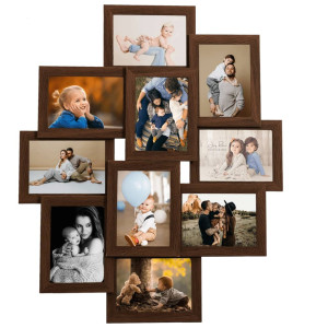 Ramă Foto Colaj Pentru 10X (10X15 Cm) Foto, Maro Închis, Mdf