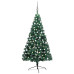 Brad Crăciun Artificial Pre-Iluminat Set Globuri Verde 120 Cm