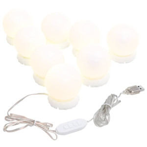 Lampă De Oglindă Cu 8 Becuri Led Alb Cald Și Alb Rece