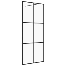 Paravan De Duș Walk-In Negru 80X195 Cm Sticlă Esg Transparentă