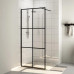 Paravan De Duș Walk-In Negru 90X195 Cm Sticlă Esg Transparentă