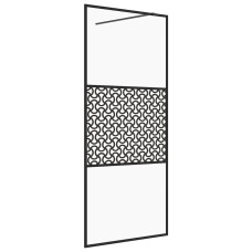 Paravan De Duș Walk-In Negru 80X195 Cm Sticlă Esg Transparentă
