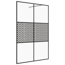 Paravan De Duș Walk-In Negru 140X195 Cm Sticlă Esg Transparentă
