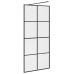Paravan De Duș Walk-In Negru 90X195 Cm Sticlă Esg Transparentă