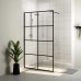 Paravan De Duș Walk-In Negru 90X195 Cm Sticlă Esg Transparentă