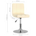 Scaun De Bar Pivotant, Crem, Material Textil
