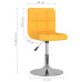 Scaun De Bar Pivotant, Galben, Material Textil