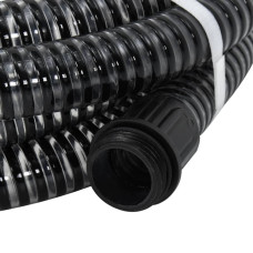 Furtun De Aspirație Cu Racorduri Din Alamă, Negru 1,1" 10 M Pvc