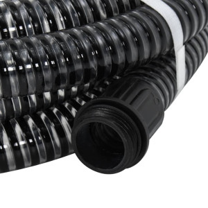 Furtun De Aspirație Cu Racorduri Din Alamă, Negru 1,1" 10 M Pvc