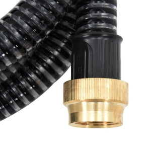 Furtun De Aspirație Cu Racorduri Din Alamă, Negru 1,1" 15 M Pvc