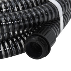 Furtun De Aspirație Cu Racorduri Din Alamă, Negru 1,1" 15 M Pvc